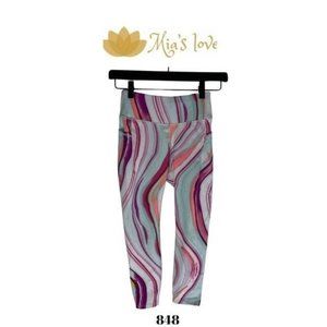 AVIA, Purple Tie Dye Leggings, Size M (7-8), 84% polyester, 12% spandex.